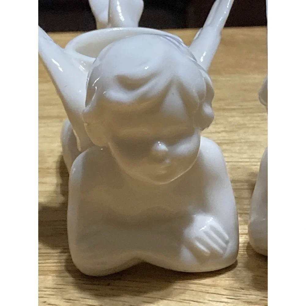 Cherub Angels Candle Porcelain Ceramic Angels Pair